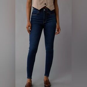 American Eagle Outfitters Navy High-Rise Skinny Jeans - Women